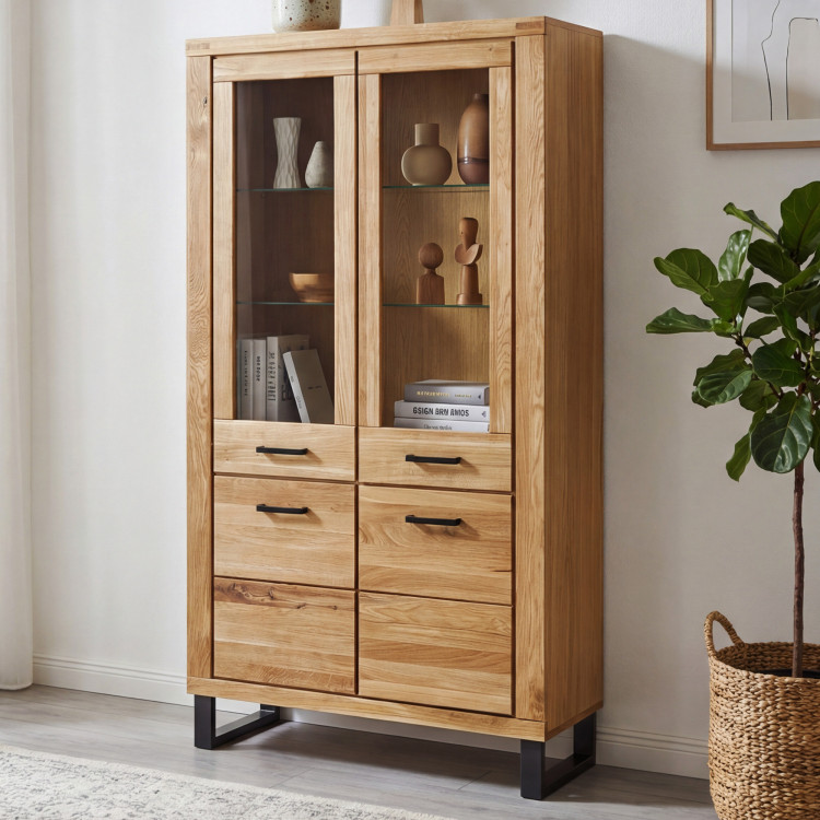 Kétszárnyú vitrin tölgy lábakon, Martina  - 1