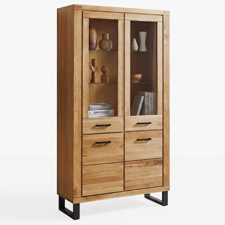 Kétszárnyú vitrin tölgy lábakon, Martina  - 2