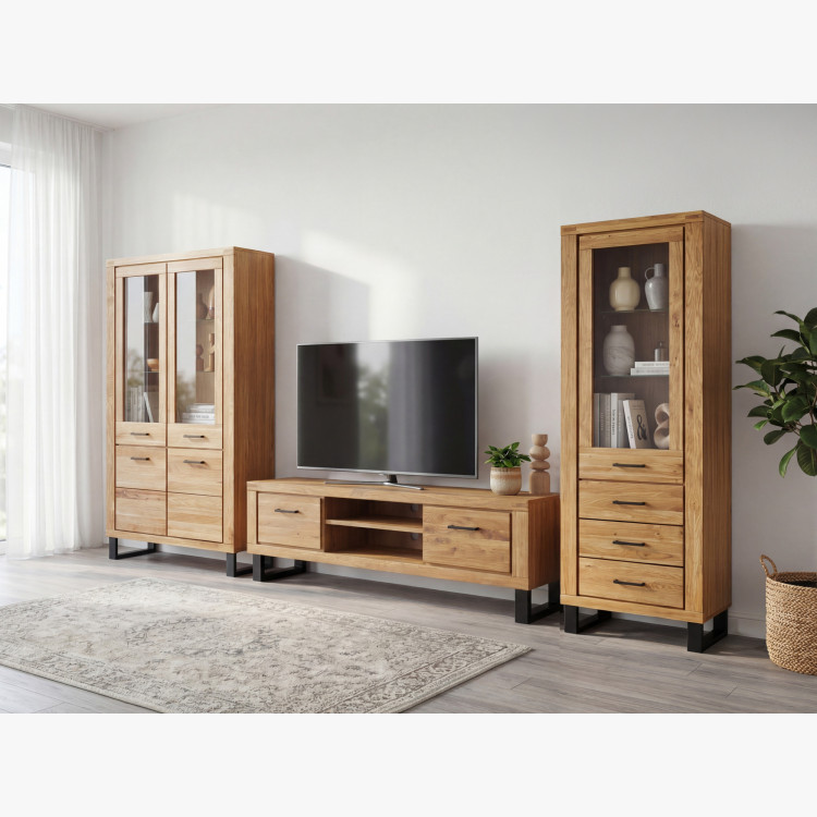 Kétszárnyú vitrin tölgy lábakon, Martina  - 6