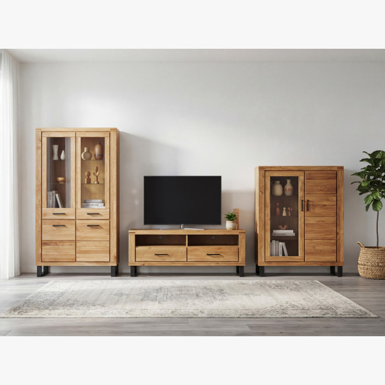 Kétszárnyú vitrin tölgy lábakon, Martina  - 8