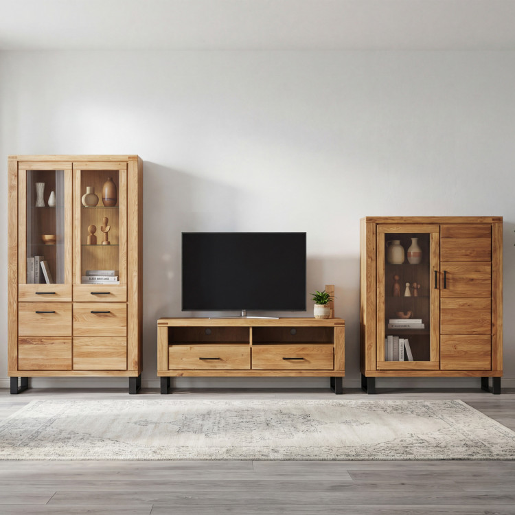 Kétszárnyú vitrin tölgy lábakon, Martina  - 9