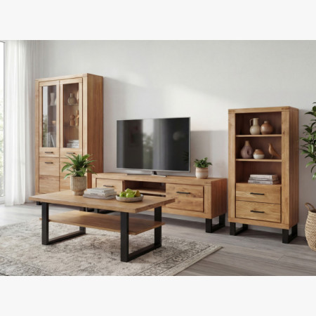 Kétszárnyú vitrin tölgy lábakon, Martina  - 11