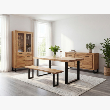 Kétszárnyú vitrin tölgy lábakon, Martina  - 12