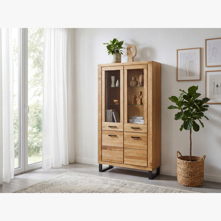 Kétszárnyú vitrin tölgy lábakon, Martina  - 13