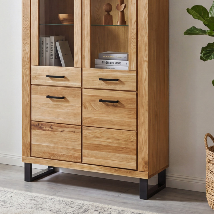 Kétszárnyú vitrin tölgy lábakon, Martina  - 14