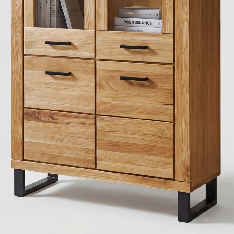 Kétszárnyú vitrin tölgy lábakon, Martina  - 15