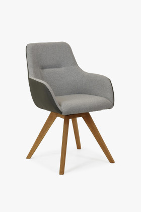 Forgatható szék, Colmar szürke szövet, tölgy színű fa lábak