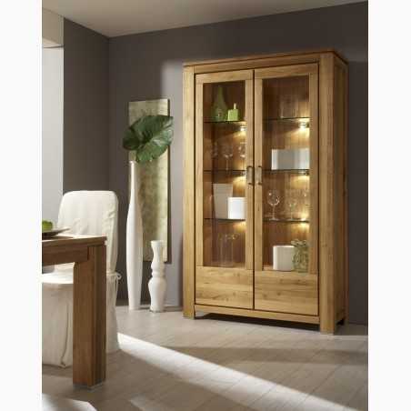 Kétszárnyú vitrin - tölgyfa, üvegajtós NL 12 típusú ajtók  - 2