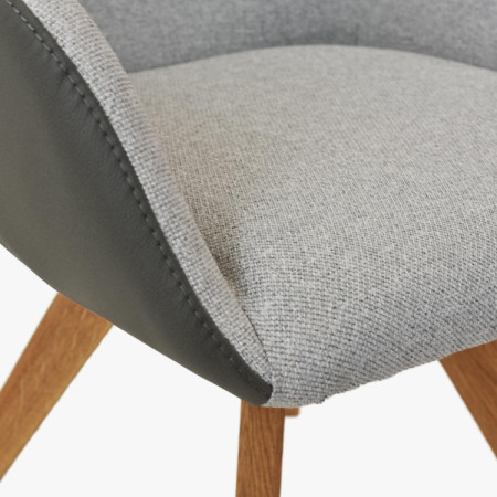 Forgatható fotel fa lábakkal, szürke  - 5