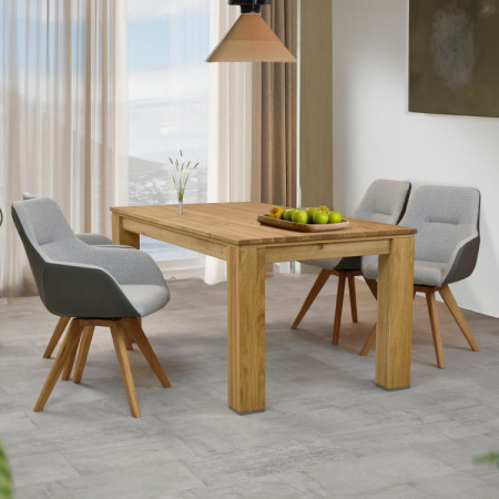 Forgatható fotel fa lábakkal, szürke  - 8