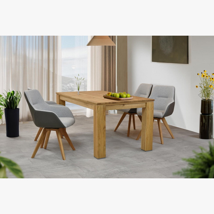 Forgatható fotel fa lábakkal, szürke  - 9