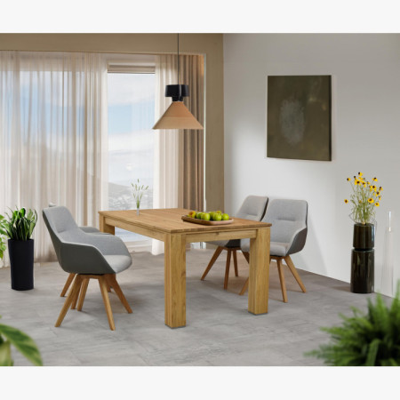 Forgatható fotel fa lábakkal, szürke  - 10