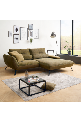 modern tömörfa vázas ülőgarnitúra fém lábakkal, elegáns dizájn