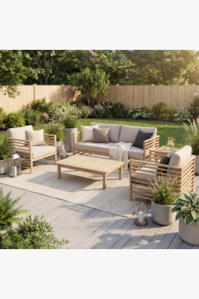 Kerti ülőgarnitúra, akác - fotelek és padok, Delphi