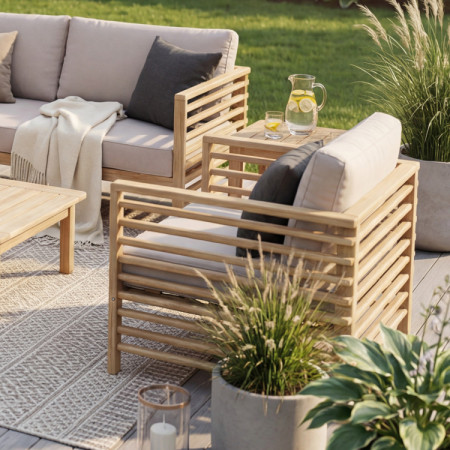 Kerti ülőgarnitúra, akác - fotelek és padok, Delphi