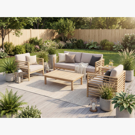 Kerti ülőgarnitúra, akác - fotelek és padok, Delphi