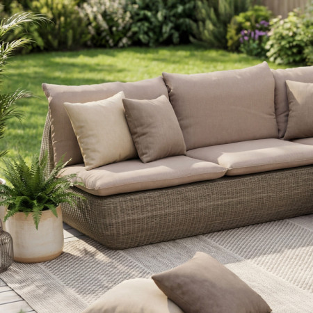 Rattan sarok kerti ülőgarnitúra barna, Cavalo