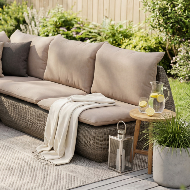 Rattan sarok kerti ülőgarnitúra barna, Cavalo