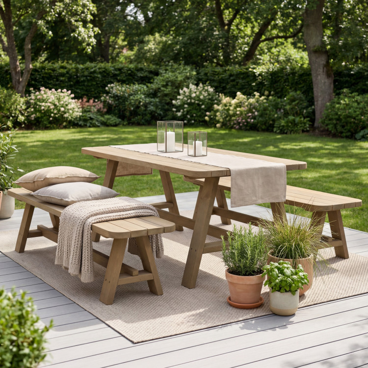 Kerti garnitúra asztal és 2 x pad Matus