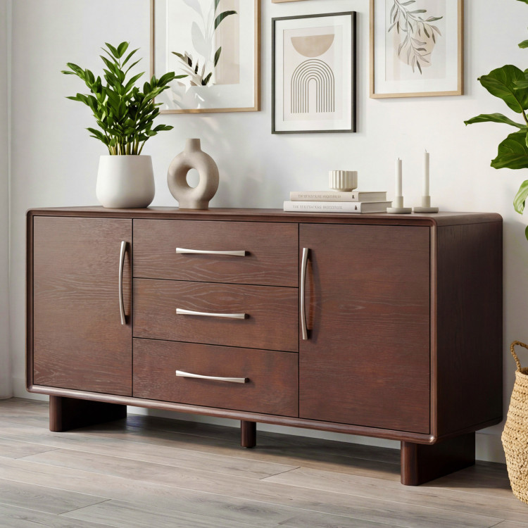 Koper komód ajtókkal és fiókokkal dió színben – 160 cm