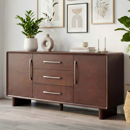 Koper komód ajtókkal és fiókokkal dió színben – 160 cm