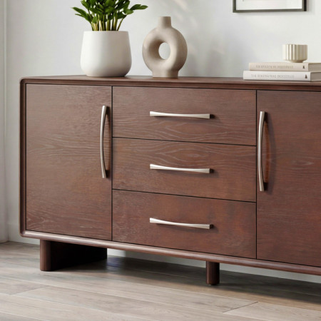 Koper komód ajtókkal és fiókokkal dió színben – 160 cm