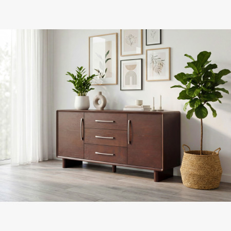 Koper komód ajtókkal és fiókokkal dió színben – 160 cm