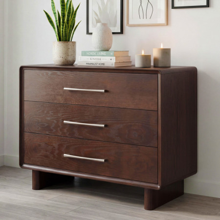 Koper komód 3 fiókkal dió színben