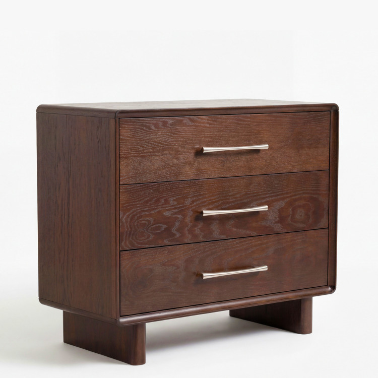 Koper komód 3 fiókkal dió színben