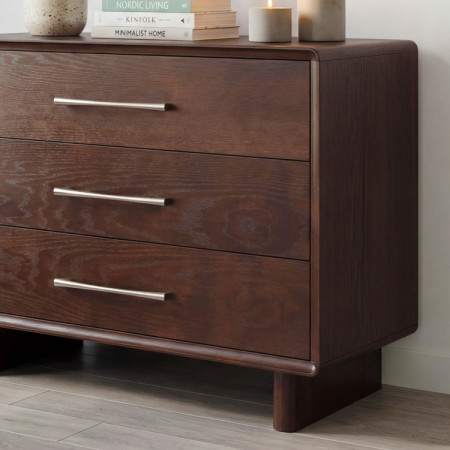 Koper komód 3 fiókkal dió színben