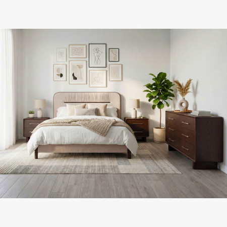 Komód 6 fiókkal dió színben – 160 cm