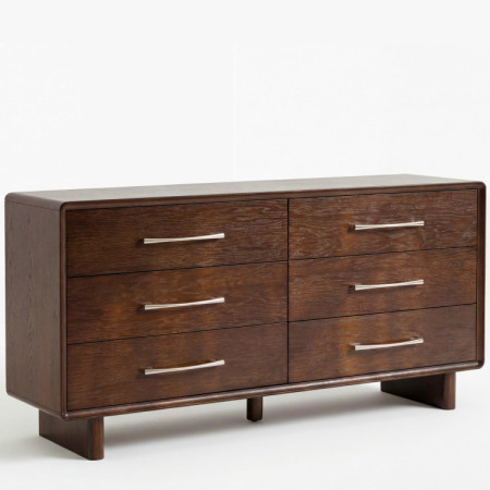 Komód 6 fiókkal dió színben – 160 cm