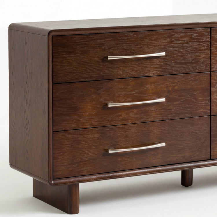 Komód 6 fiókkal dió színben – 160 cm