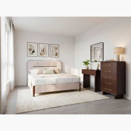 Design konzolasztal fiókkal diószínű