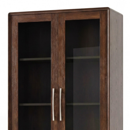 Vitrin üveges ajtóval és fiókkal dió színben