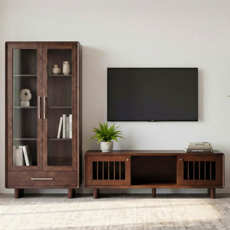 Design TV állvány dió színben – 180 cm