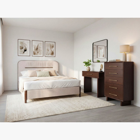 Magas design komód 5 fiókkal dió színben