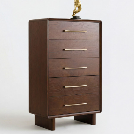 Magas design komód 5 fiókkal dió színben