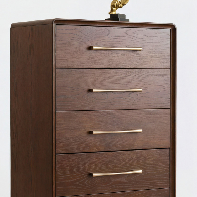 Magas design komód 5 fiókkal dió színben