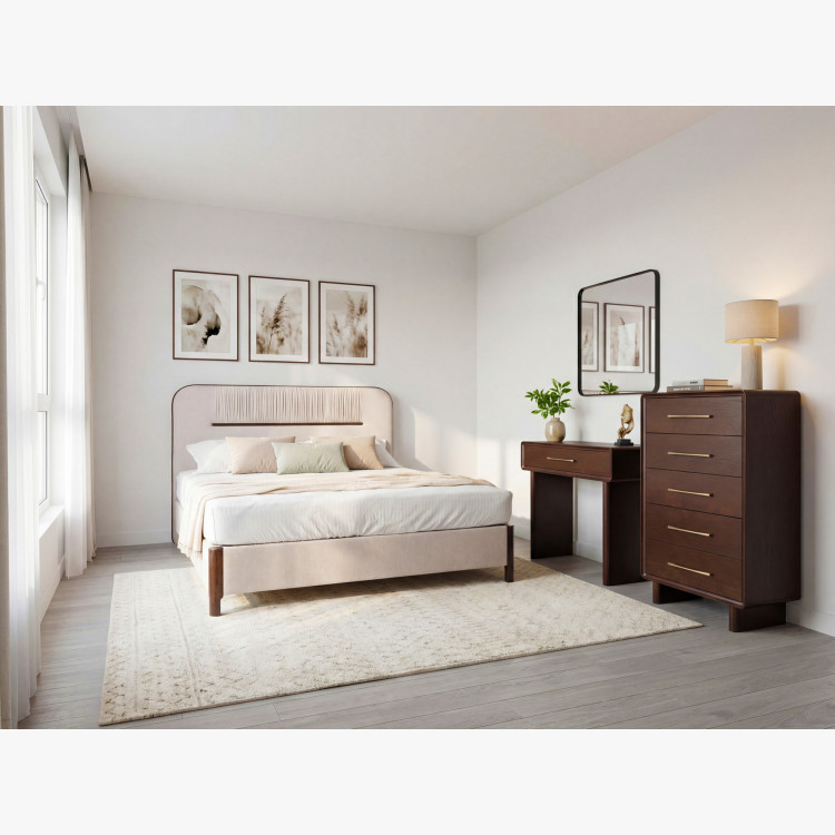 Magas design komód 5 fiókkal dió színben