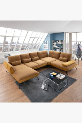 modern fa vázas ülőgarnitúra vékony fém lábakkal, szürke színben