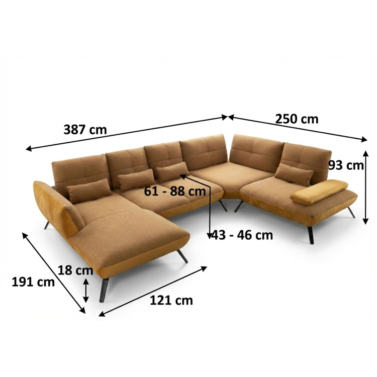 Moduláris ülőgarnitúra DOVER - U változat jobbos sarok