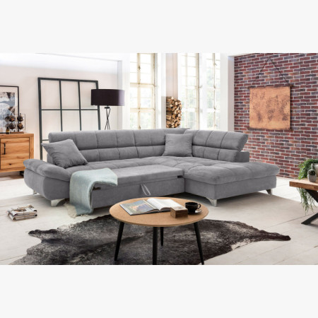 Sarokkanapé fekvőfunkcióval szürke , Jobb oldali sarok