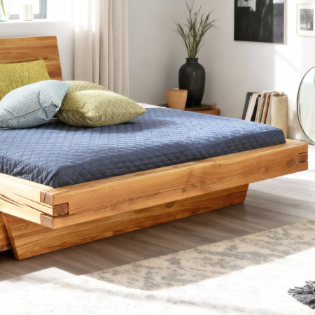 Tölgy ágykeret gerendákból natúr Matus 180x200 cm tömör tölgyfa