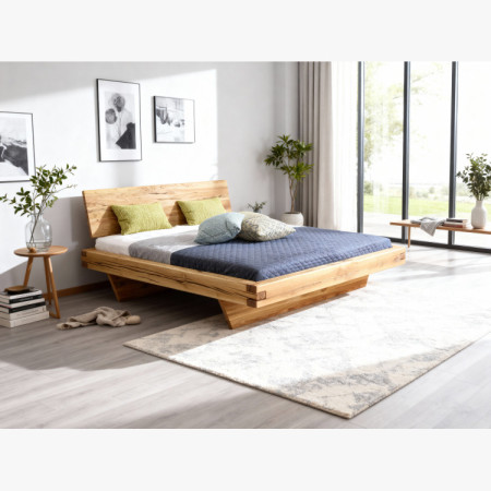 Tölgy ágykeret gerendákból natúr Matus 180x200 cm tömör tölgyfa