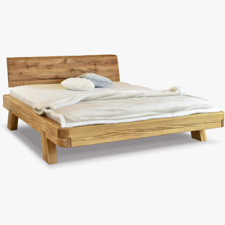 Tölgy aranyozott luxus ágy gerendákból Mia 160x200 cm