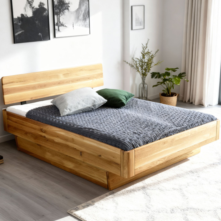 Lekerekített tömörfa franciaágy Stockholm 160x200 cm