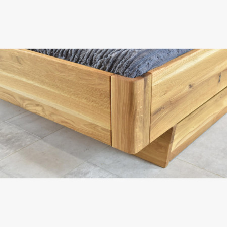 Lekerekített tömörfa franciaágy Stockholm 160x200 cm