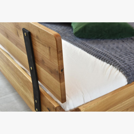 Lekerekített tömörfa franciaágy Stockholm 160x200 cm