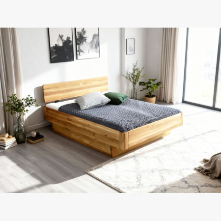 Lekerekített tömörfa franciaágy Stockholm 160x200 cm